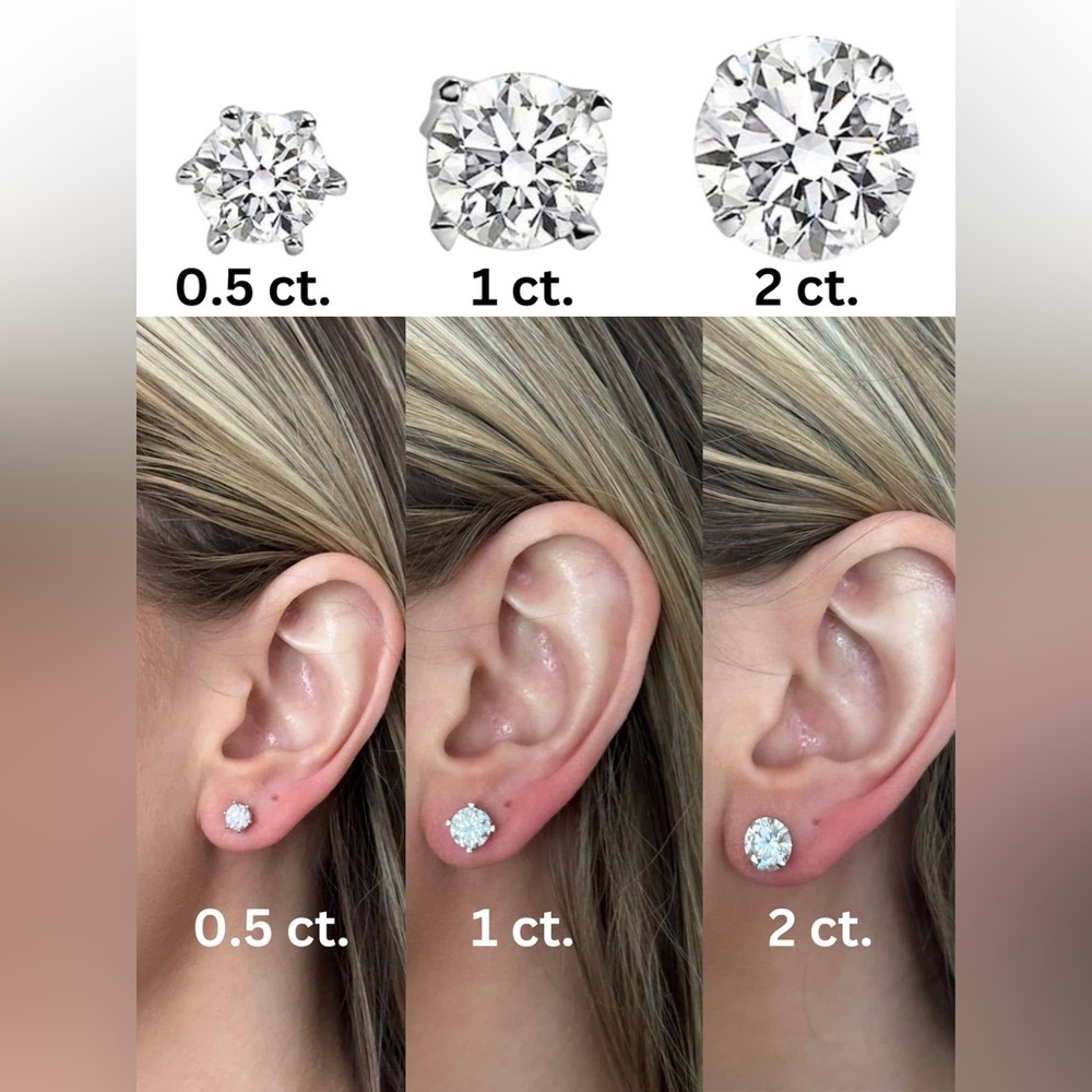 Round Moissanite Martini Stud Earrings in 14K White Gold (1 ct. tw.)